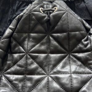 Leather backpack purse